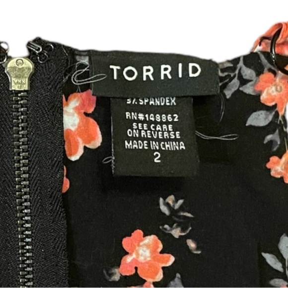 Torrid Women’s floral baby doll spaghetti strap razor back tank  size 2 - Picture 7 of 7